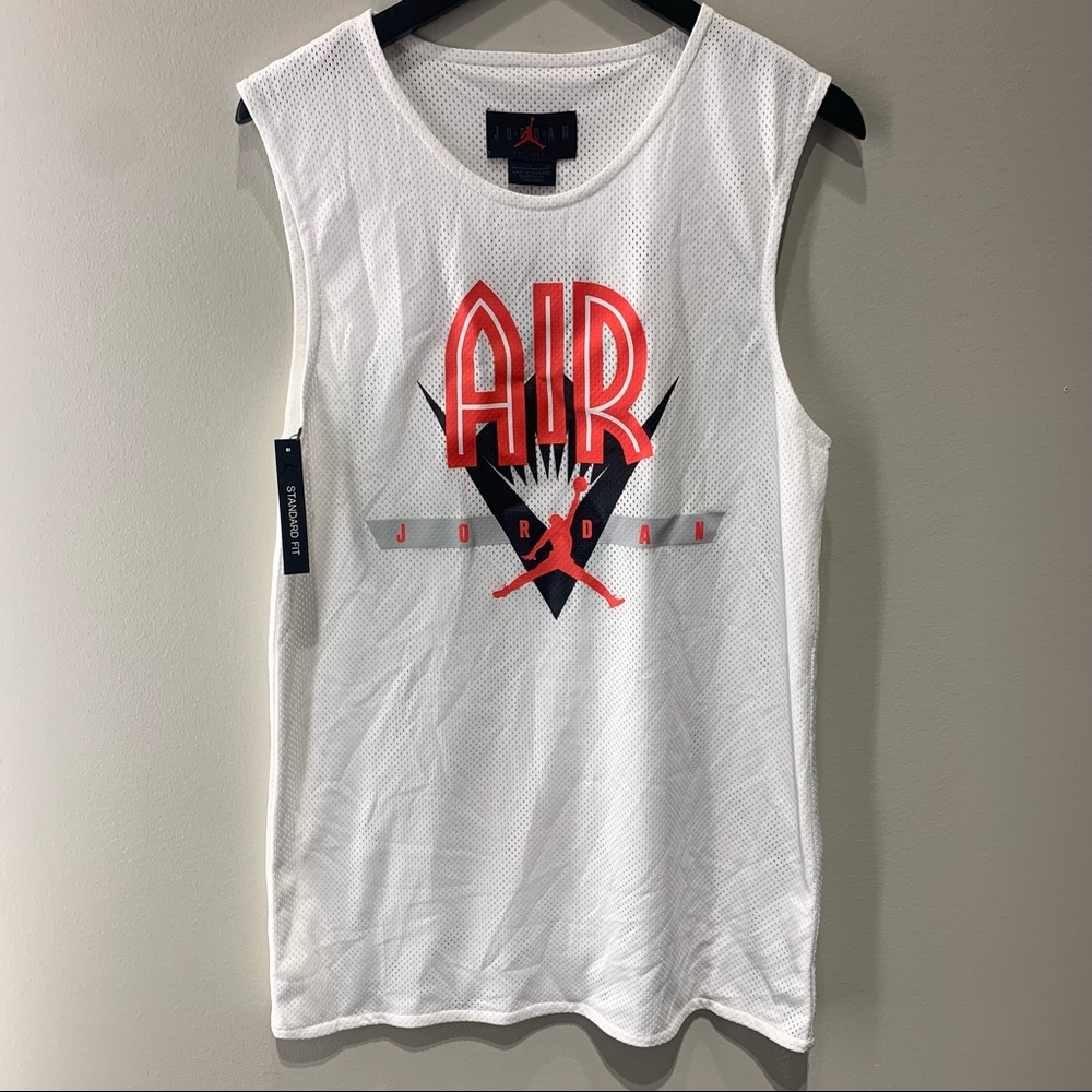 Jordan Retro Flight Nostalgia Jersey Men's Tank White BV5452-100 Size S Nike Air